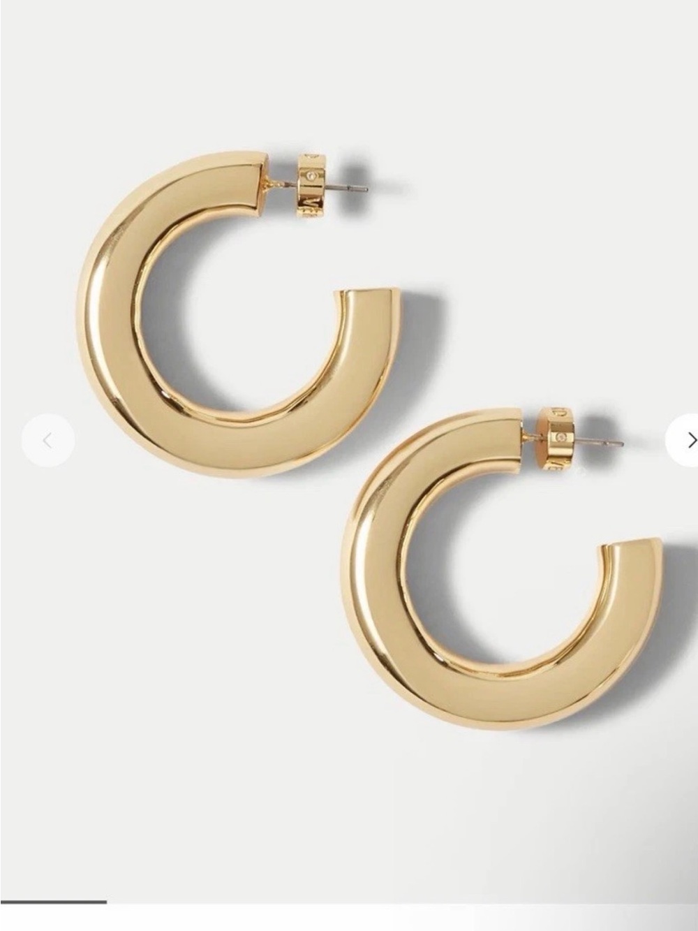 Veronica Beard Gold Chunky Open Hoop Earrings - Women's Fashion Jewelry